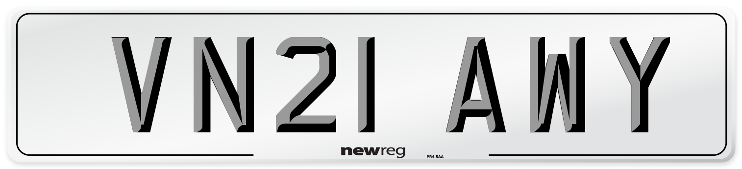 VN21 AWY Number Plate from New Reg